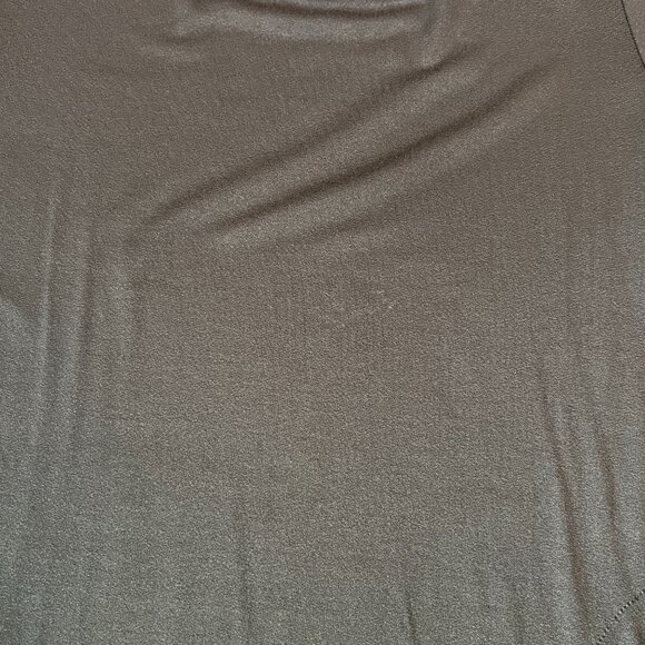 LOGO Camel-Colored Tunic w/2 Front Pockets, 3/4 Sleeves & Ruffle Bottom, Sz XXS - Picture 12 of 13